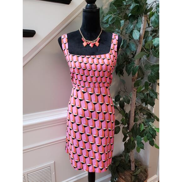 Diane Von Furstenberg Dresses & Skirts - Diane Von Furstenberg Knee Length Dress Women's XL Pink Sleeveless Square Neck